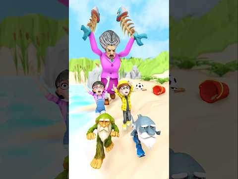 Scary chases Tung tung tung sahur Tani & Nick #artfamily #scaryteacher3d #nickandtani #familyfun