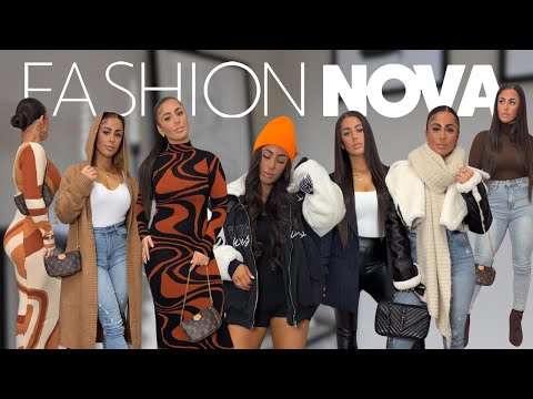 AUTUMN FASHION NOVA TRY ON HAUL☕️🐻🍂 cardigans, leather pants, coats, knitted dresses, *30+ items!