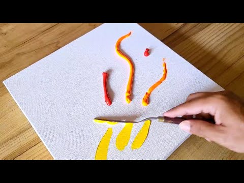 Easy Abstract Painting Demo / Acrylic Painting Technique / For Beginners