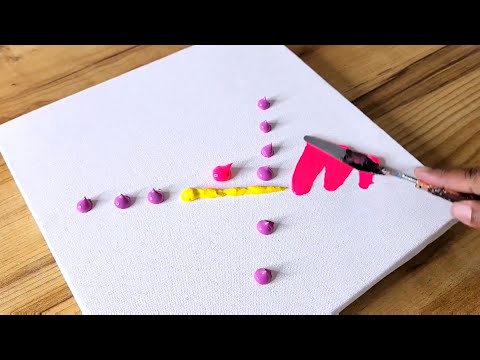 Easy Acrylic Painting Technique / Using Bubble Wrap & Various Tools / Step By Step