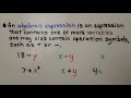 Exploring Algebraic Expressions and Variables