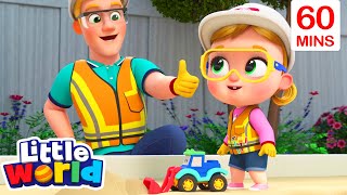 Construction Work with Daddy!  | Little World | Cartoons for Kids - Explore With Me!