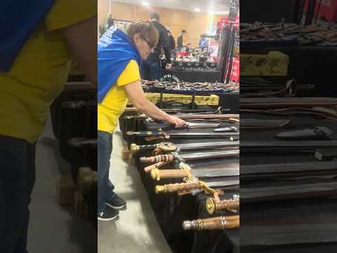 Insane Damascus Knives At Lancaster Pennsylvania Gun Show #guns #pewpew #military #shoot #trending