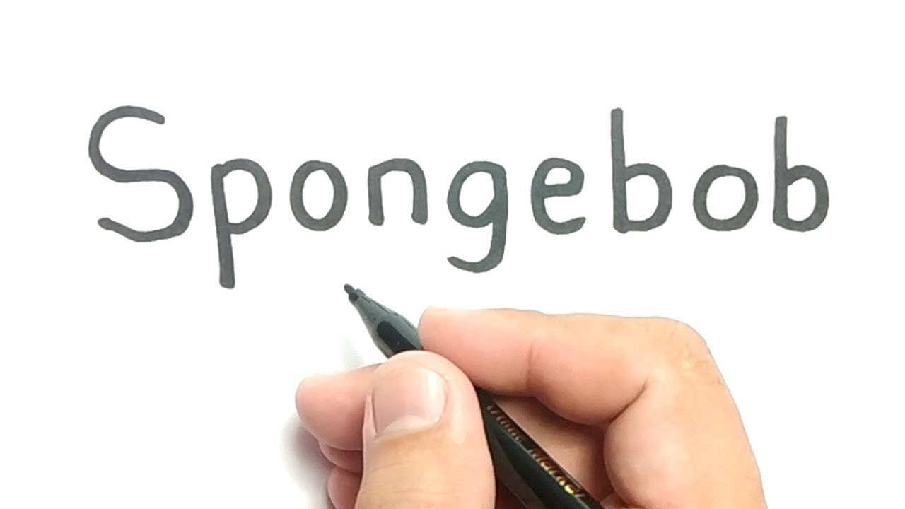 How to turn words SPONGEBOB into cartoon for KIDS / how to draw Spongebob - LET'S DRAW