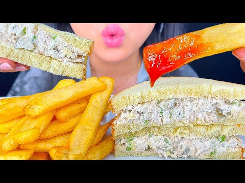 ASME TUNA SANDWICH WITH STEAK FRIES | MUKBANG | ASMR PHAN