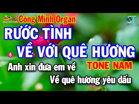 Karaoke Rước Tình Về Với Quê Hương Tone Nam ( GM ) Nhạc Sống Trữ Tình Quê Hương