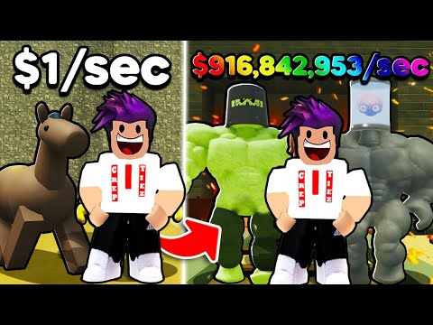 روبلوكس : من زومبي 1 دولار بالثانية الى اندر زومبي 9999999 دولار في لعبة roblox !!