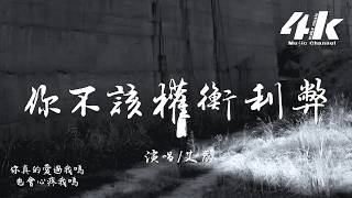 艾辰 - 你不該權衡利弊『你不該權衡利弊 衡量我的真心，畢竟我從未對你有過虛情假意。』【高音質HD|動態歌詞Lyrics】♫·翻唱歌曲 (原唱:李婷雪)