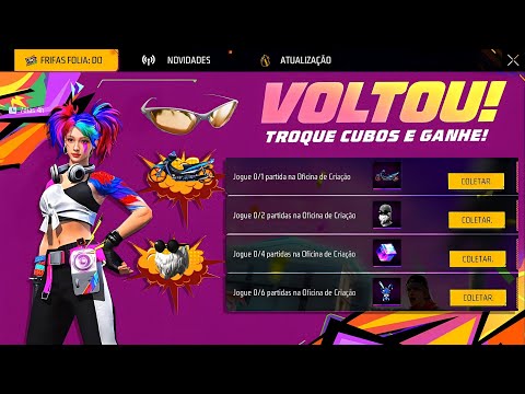 CORRE!! PEGUE A SUA BARBINHA, NOVAS SKINS DE GRAÇA, NOVO BANDEIRÃO 4.0 E ATUALIZAÇÃO - FREE FIRE