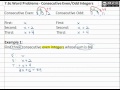 Consecutive Even and Odd Integers