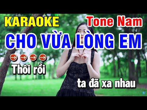 Karaoke Cho Vừa Lòng Em Nhạc Sống Tone Nam (Dm) | Huỳnh Lê
