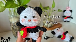 Crochet Panda Keychain 🐼 ပန်ဒါသော့ချိတ်ထိုးနည်း🐼🪴