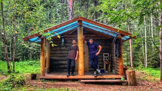 I'm RELAXING in my LOG CABIN and cooking DELICIOUS FOOD OVER a CAMPFIRE.