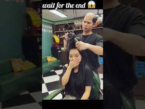 Barber’s Wig Flies Off While Blow Drying Customer’s Hair 🤣 #shorts