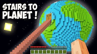 This SECRET STAIRS leads to PLANET in Minecraft! I found THE LONGEST STAIRS to THE EARTH!