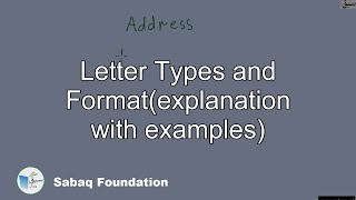 Letter Types and Format(explanation with examples)