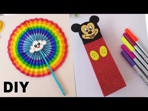 I Made *PENCIL BOX and *PAPER FAN 🥰🥰 | DIYs