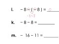 Adding and Subtracting Integers Study Guide