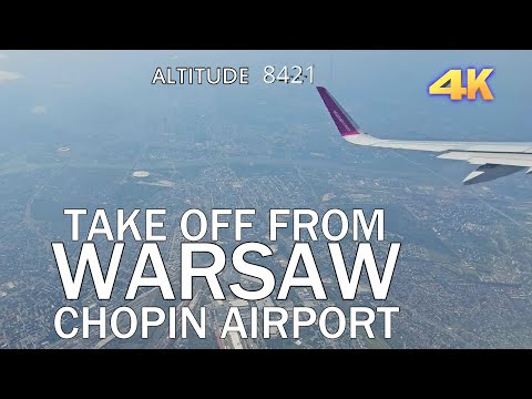 WARSAW TAKE OFF - CHOPIN AIRPORT WIZZ AIR AIRBUS A321 CEO 2024 4K