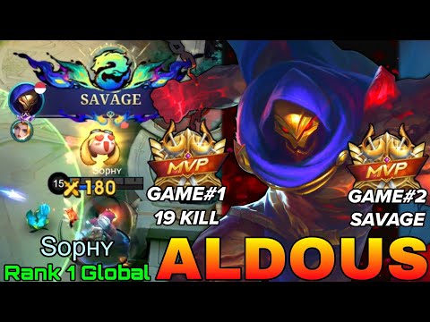 SAVAGE! Monster Aldous Double MVP Gameplay - Top 1 Global Aldous by Sopнʏ - Mobile Legends