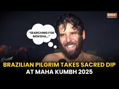 Mahakumbh 2025: Brazilian Pilgrim Takes Sacred Dip at Maha Kumbh 2025