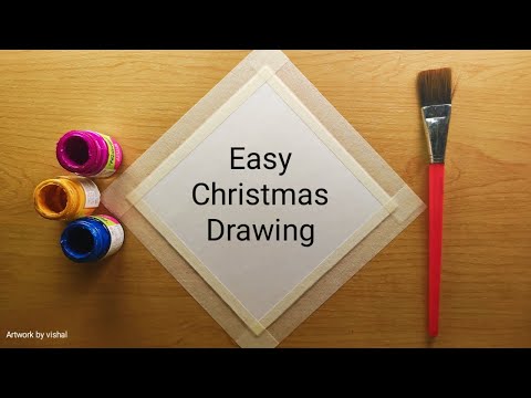 Merry Christmas Drawing, Santa Claus Drawing, Christmas tree drawing, christmas drawing easy,