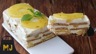 Tarta de galletas, piña y leche condensada
