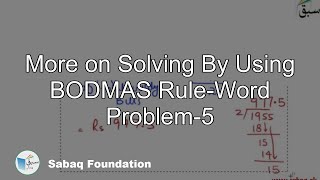 More on Solving By Using BODMAS Rule-Word Problem-5