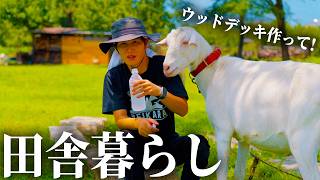 【感動】真夏の暑さと闘ったひとりDIY ウッドデッキ完成まであと…