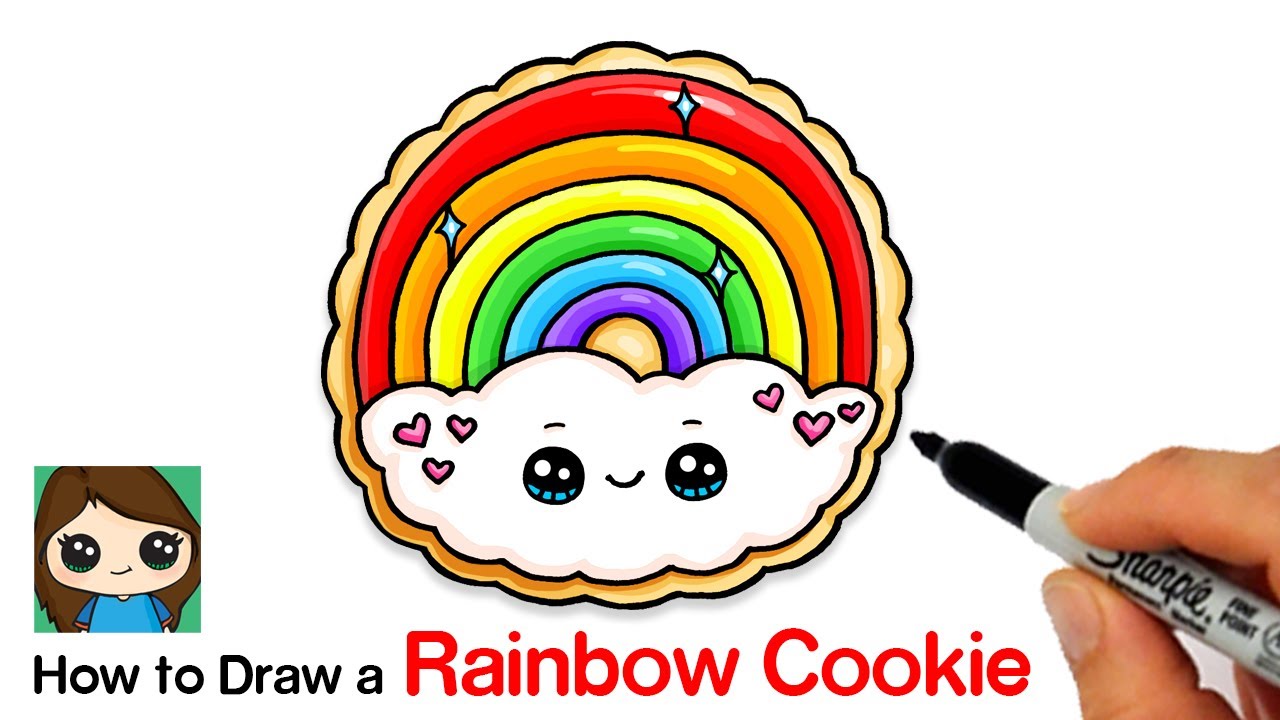 How to Draw a Rainbow Cookie