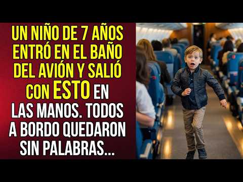 Un niño de 7 años entró en el baño del avión y salió con ESTO en las manos. Todos a bordo quedaron