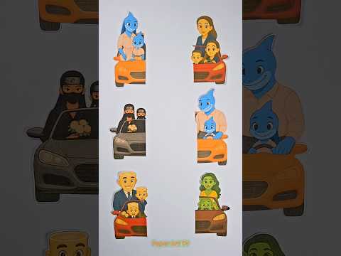 Italian Brainrot Family in Car Paper Matching Puzzle #ytshorts #trending #italianbrainrot
