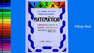 carátula de matemáticas bonito primaria y secundaria