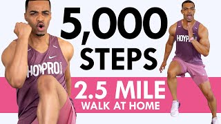 5000 Steps at Home Workout | Knee Friendly Fast Walking Workout for Weight Loss (NO JUMPING)