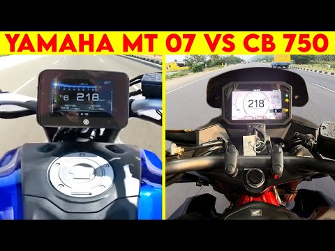 MT-07 VS CB 750 | 0 TO 250 | TOPSPEED CLOSE BATTLE !!!