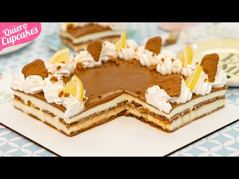 TARTA DE LIMÓN Y GALLETAS SIN HORNO Y SIN GELATINA | POSTRE FÁCIL | QUIERO CUPCAKES