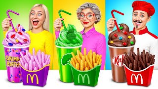Me vs Grandma Cooking Grimace Shake Challenge | Funny Moments by TeenDO Challenge