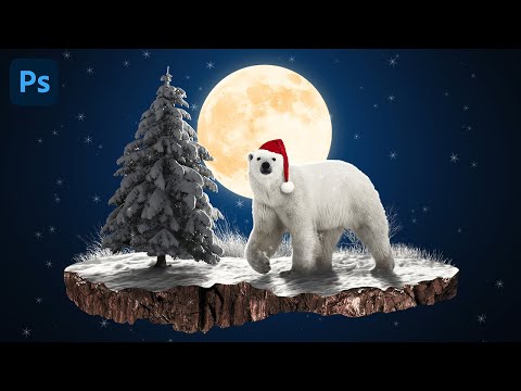 Create a 3D Pop-Up Polar Bear Christmas Card - Photoshop Tutorial