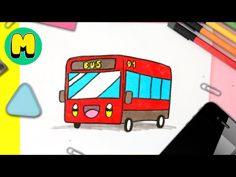 Cómo Dibujar un Autobús Kawaii – Tutorial Paso a Paso Estilo Cute 🎨✨