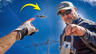 I Witnessed Electrical Lineman Doing Repairs by Helicopter!
