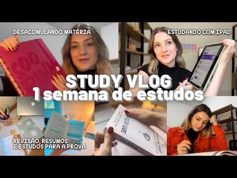 Study Vlog desacomulando matéria e aula do cursinho | estudando com iPad, livro novo e revisão