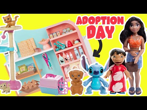 Lilo and Stitch Movie Adoption Day with Nani Dolls at Pet Store! Pretend Play for Kids