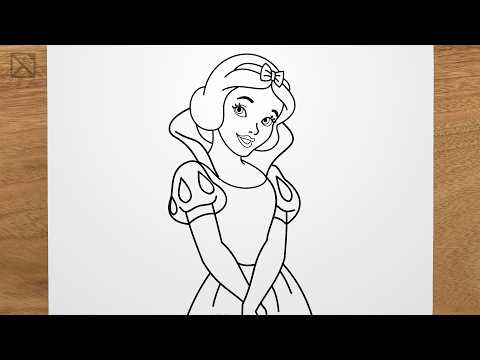How to draw Snow White step by step, EASY