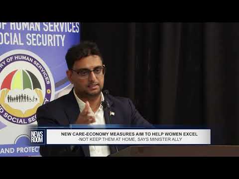 YouTube video thumbnail: New Care Economy Measures Aim To Help Women Excel — Not Keep Them At Home, Says Minister Ally