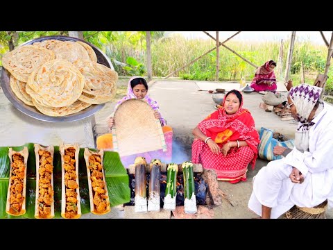 আজ আপনাদের অনুরোধে bamboo chicken আর লাচ্ছা পরোটা বানালাম খেয়ে সবার কি আনন্দ || Lachcha paratha