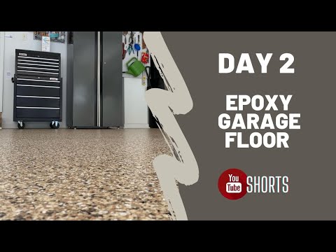 Day 2 - Vinyl Chip Epoxy & Polyaspartic Garage Floor #shorts