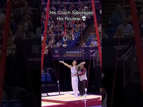 I Can't Believe His Coach Did This 💀 #gymnastics #rings #olympics