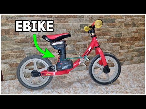 Como hacer bicicleta ebike eléctrica infantil para niño | bicicleta de batería con taladro de pila