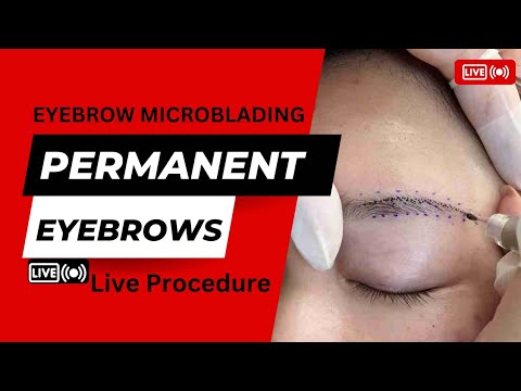 Permanent Eyebrow Microblading LIVE🛑 Painless Procedure, Instant Thick Eyebrows #eyebrows #makeup