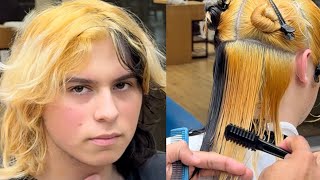 Corte de cabello a tijera y navaja😱 #cambiodelook #haircut 
